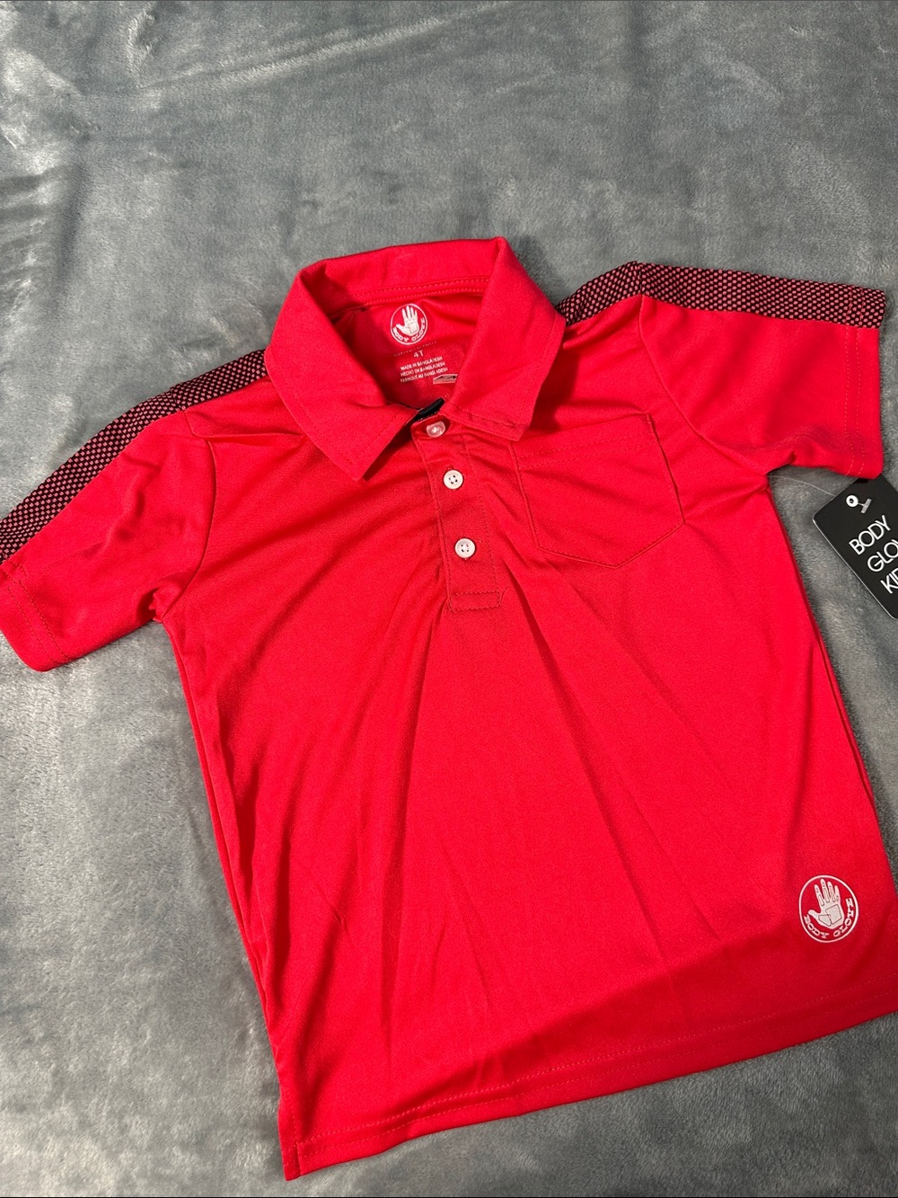 NWTS Body Glove Red Kids Polo with Contrast Dot Shoulder Sz 4T